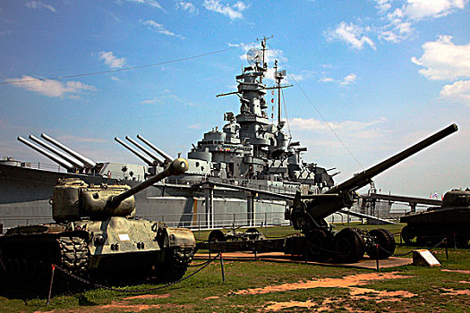 大炮,战场,美国军舰,阿拉巴马,战舰,纪念公园,移动,美国
