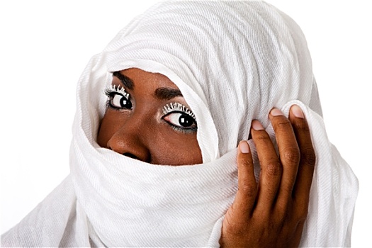 女性,脸,白色,围巾
