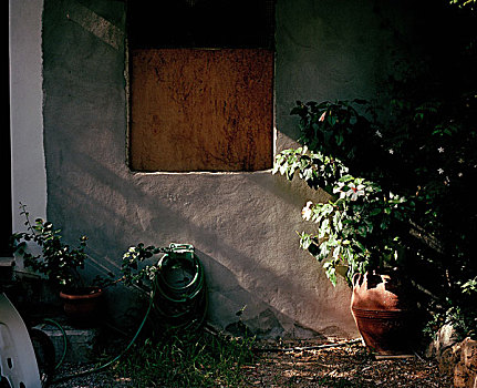 墙壁,花园,克里特岛,希腊