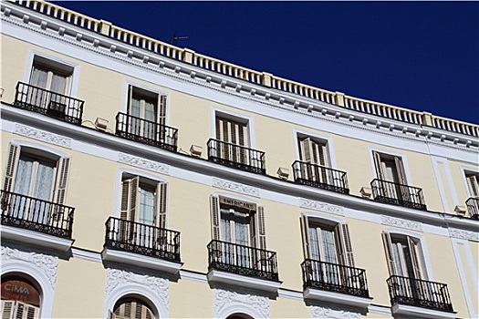 地中海,建筑,西班牙,老,公寓楼,马德里