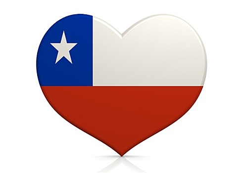 智利,旗帜,心形
