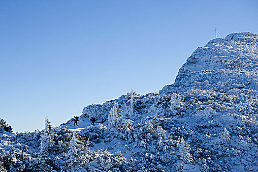远足,冬天,巴伐利亚阿尔卑斯山,巴伐利亚,德国
