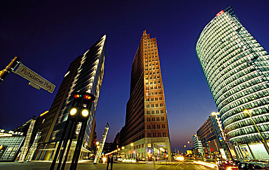 摩天大楼,波茨坦,克莱斯勒大厦,索尼中心,塔,中心,酒店,蒂尔加滕,地区,柏林,德国,欧洲