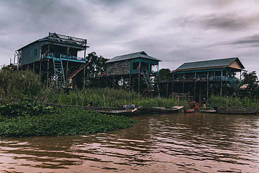 柬埔寨,洞里萨湖,水上人家