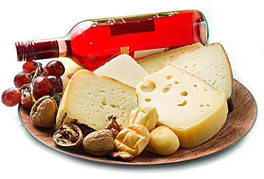 红酒,奶酪,选择,上方,白色