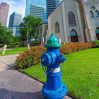 消防栓,蓝色,休斯顿,粘土,市区,德克萨斯,美国