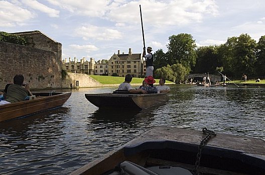 平底船,运河,剑桥,大学,英格兰