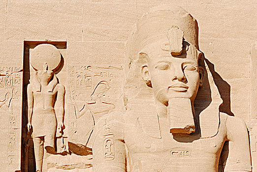 雕塑,法老,拉美西斯二世,阿布辛贝尔神庙,努比亚,埃及,非洲