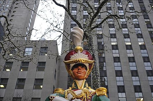 圣诞装饰,洛克菲勒,广场,纽约,美国