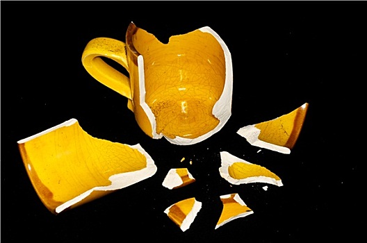 破损,橙色,咖啡,杯子