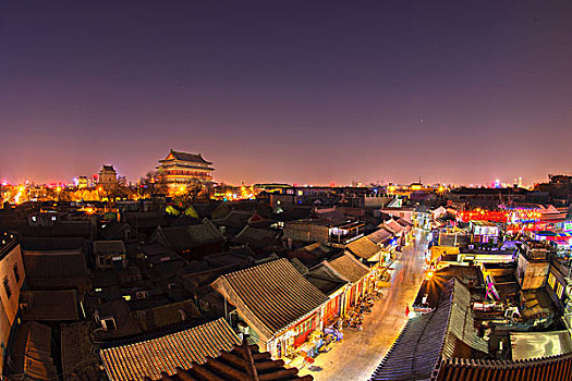 北京古城夜色-钟鼓楼