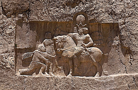 浅浮雕,成功,上方,罗马,帝王,缬草属植物,阿拉伯,法尔斯,省,伊朗