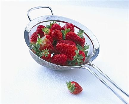新鲜,草莓,滤网