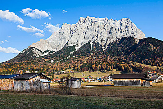 山脉,山,楚格峰,埃尔瓦尔德,奥地利,德国,背景,左边,缆车,提洛尔