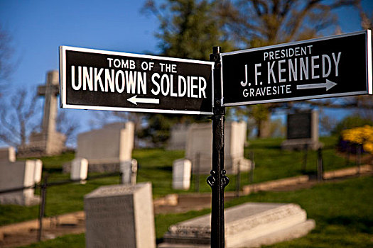 标识,两个,场所,阿灵顿国家公墓,靠近,华盛顿特区,美国