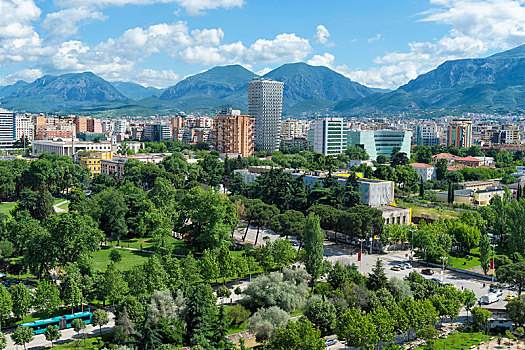 风景,上方,地拉那,阿尔巴尼亚,欧洲