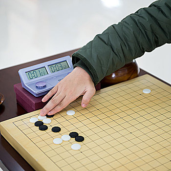 特写,女人,玩,中国,棋盘游戏