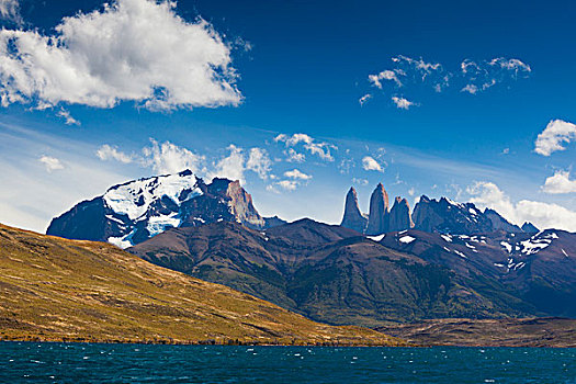 智利,麦哲伦省,区域,托雷德裴恩国家公园,泻湖,风景