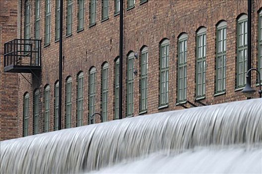 瀑布,老,工业,区域,瑞典