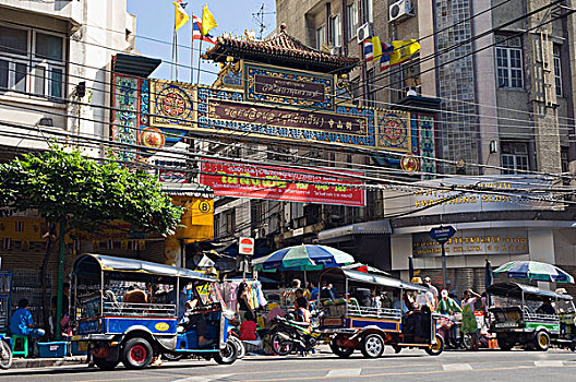 嘟嘟车,出租车,唐人街,曼谷,泰国,亚洲