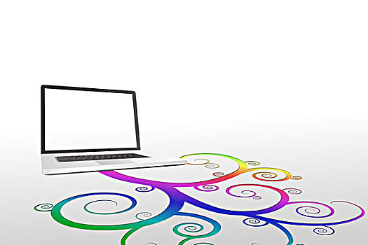 笔记本电脑,彩色,螺旋,设计