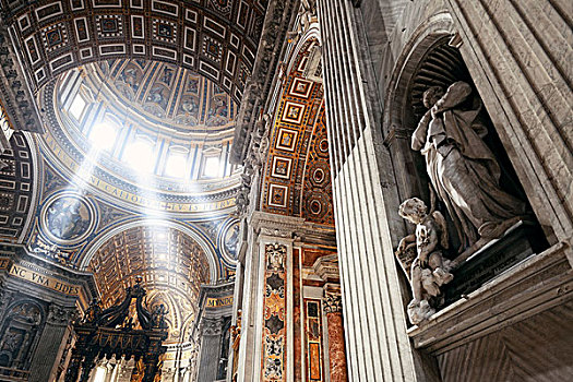 圣彼得大教堂,室内,光柱,梵蒂冈城