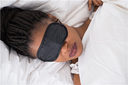 女人,戴着,眼罩,睡觉