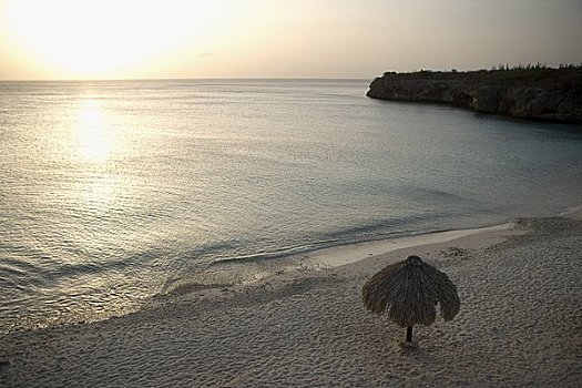 海滩,黄昏,荷属列斯群岛