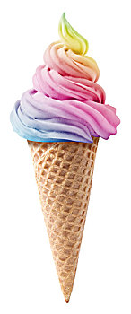 彩色,冰淇淋,白色背景