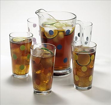 冰茶,水罐,玻璃杯