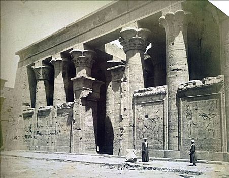 庙宇,建筑,伊迪芙,埃及,19世纪,艺术家