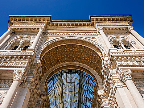 凯旋门,入口,商业街廊,广场,中央教堂,米兰,意大利,欧洲