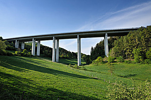 公路,桥,上方,山谷,北莱茵-威斯特伐利亚,德国