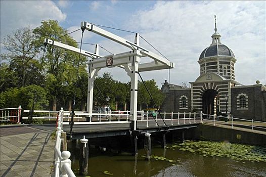 桥,城市,盾徽,城门,荷兰南部,荷兰