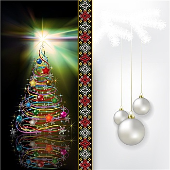 抽象,庆贺,问候,圣诞树,装饰