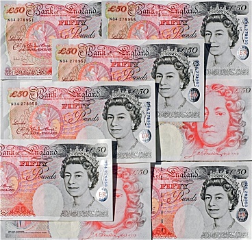 50,磅,钞票,英国