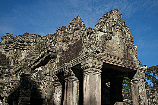 仰视,庙宇,收获,柬埔寨