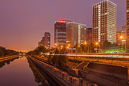 北京城市夜景和公路