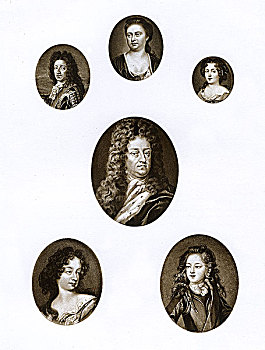 皇家,肖像,迟,17世纪,早,18世纪