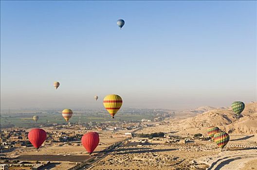 热气球,约旦河西岸,路克索神庙,埃及