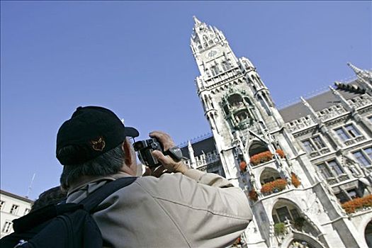 慕尼黑,德国,2005年,旅游,照片,市政厅,玛利亚广场