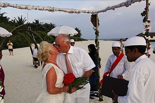 婚礼,马尔代夫,泻湖,胜地,印度洋