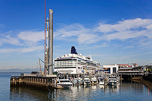 游船,码头,西雅图,华盛顿,美国