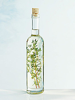 瓶子,葵花油,百里香
