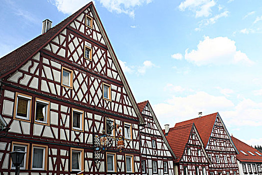 半木结构房屋,区域,巴登符腾堡,德国,欧洲