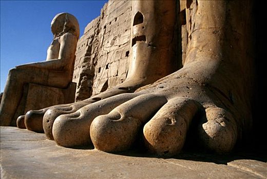 埃及,路克索神庙,巨大,脚,雕塑,卡尔纳克神庙