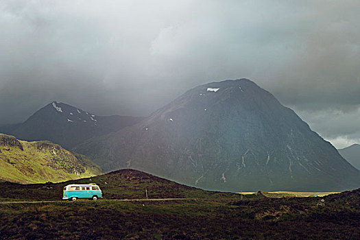 露营车,途中,苏格兰高地,苏格兰