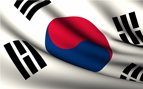 飞,旗帜,韩国,国家,收集