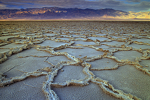 盐湖,山脉,背景,死亡谷国家公园,加利福尼亚,美国