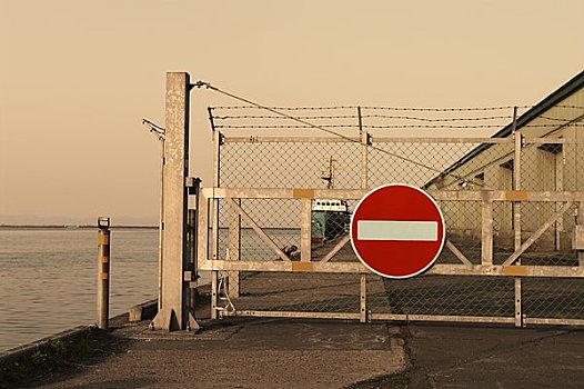 禁止入内,标识,码头